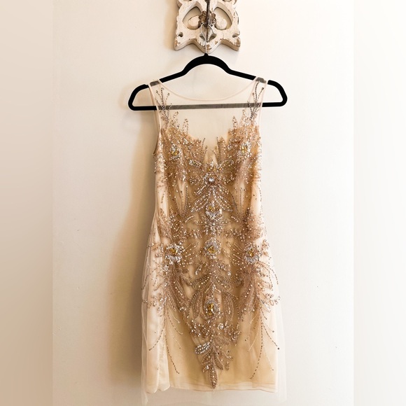 Basix Black Label Dress Sequin Embellished Gown Size 2 - Picture 1 of 6